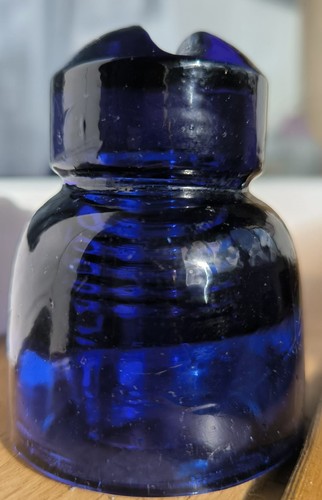 Cobalt blue glass insulator - blue,